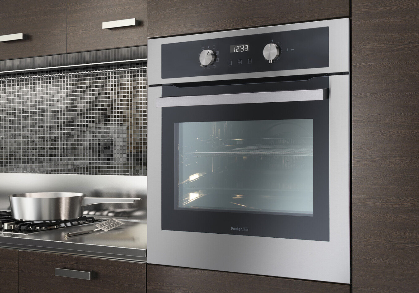 Cucina Moderna con Forno in Acciaio Inox